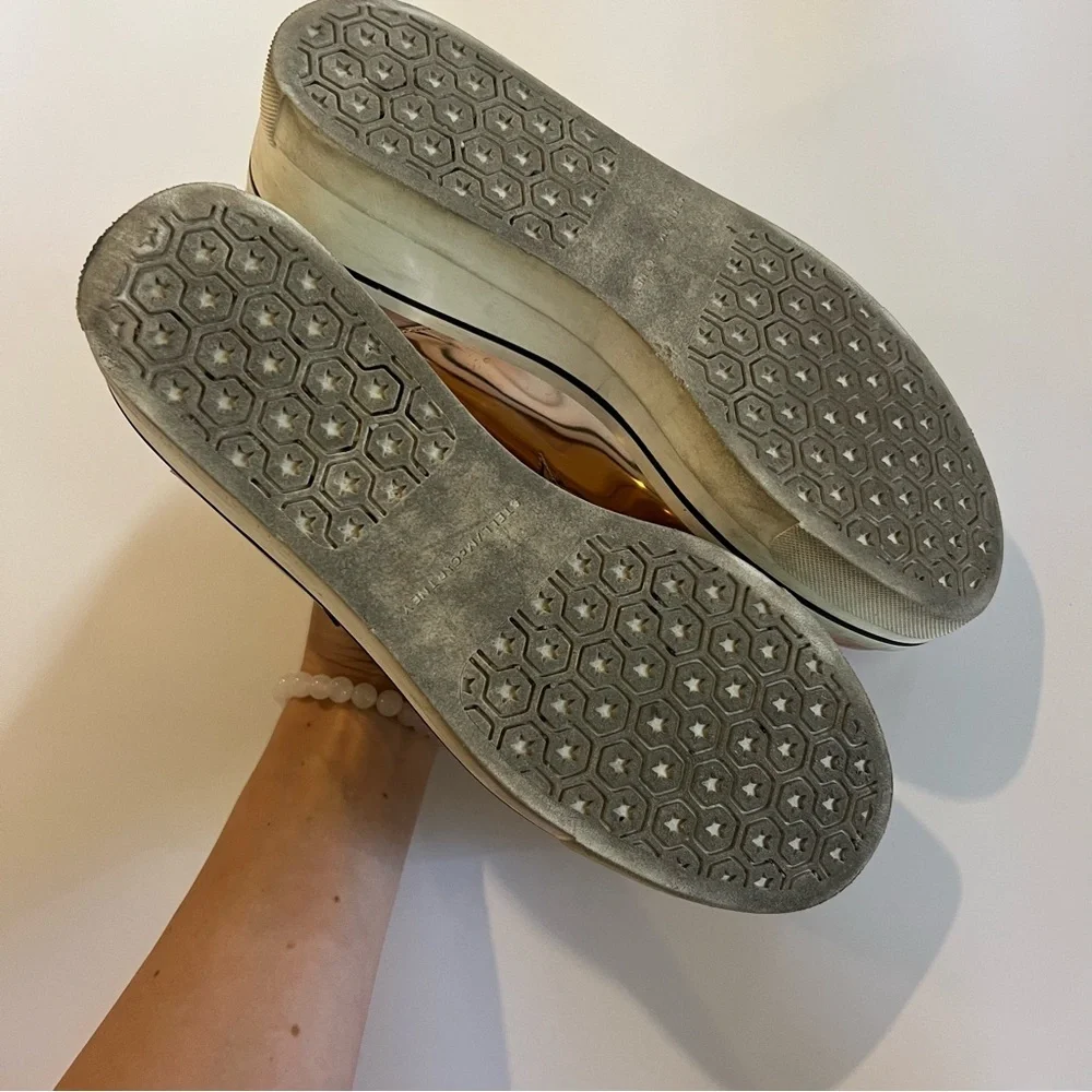 Stella McCartney Metallic Rose Gold  Binx Star Platform Slip On Sneakers - Picture 6 of 8
